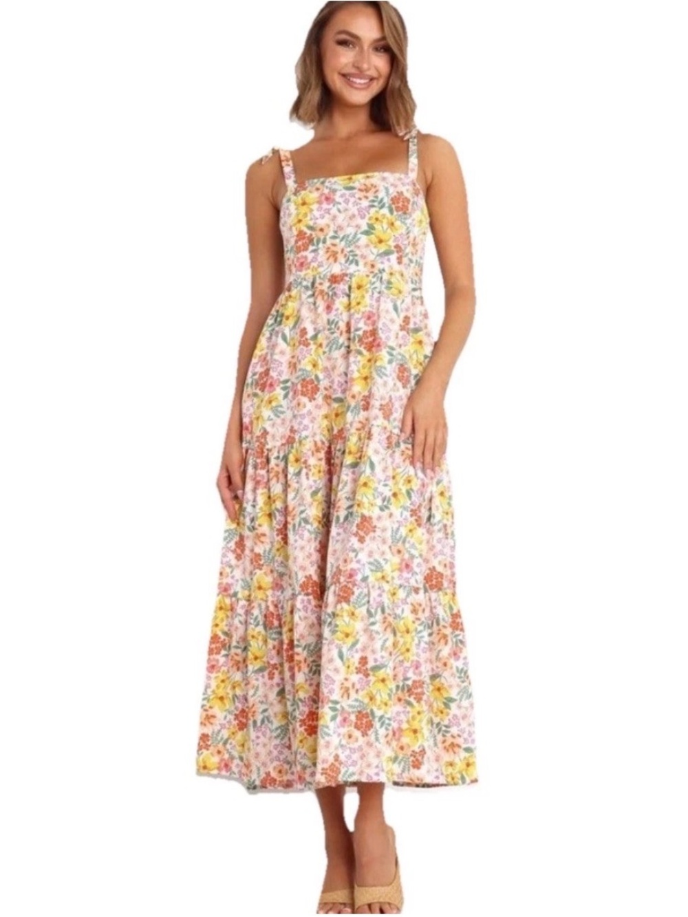 Petal + Pup Rosalee Floral Maxi Dress 4 Cottagecore Boho Prairie Summer Vacation - Picture 10 of 10